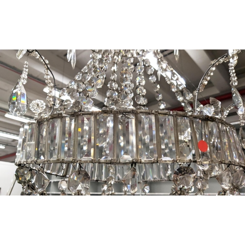 169 - CHANDELIER, of large proportions, with tiers, 120cm H.