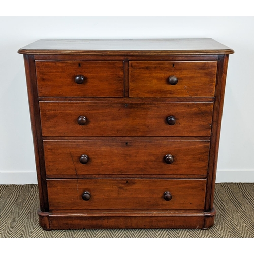 252 - CHEST, Victorian mahogany with five drawers, 122cm H x 123cm x 56cm.