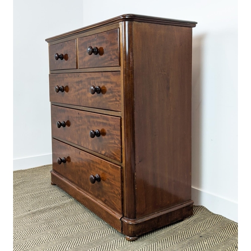 254 - CHEST, Victorian mahogany with five drawers, 119cm H x 120cm x 50cm.