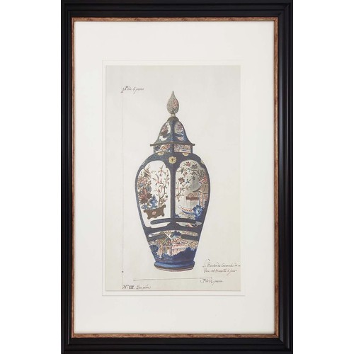 327 - CONTEMPORARY SCHOOL PRINTS, a pair, studies of vases, 76cm H x 65cm. (2)