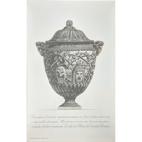 325 - CONTEMPORARY SCHOOL PRINTS, a pair, monochrome studies of urns, 76cm H x 65cm. (2)