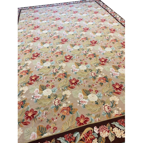 85 - FINE FRENCH AUBUSSON DESIGN NEEDLEWORK CARPET, 400cm x 270cm.