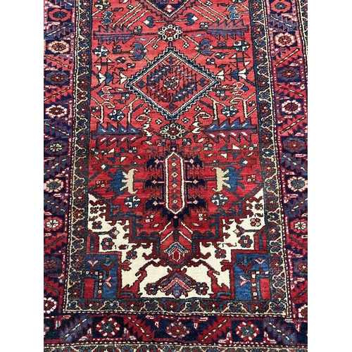 100A - ANTIQUE HERIZ RUNNER, 430cm x 117cm.