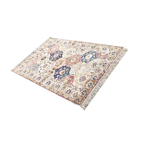 86 - ANTIQUE TURKISH SILK CARPET, 190cm x 127cm