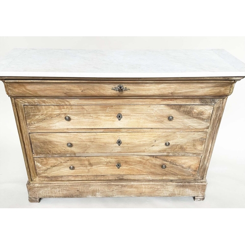 106 - HALL COMMODE, 19th century French Louis Philippe walnut, adapted with four long drawers, 130cm W x 4... 