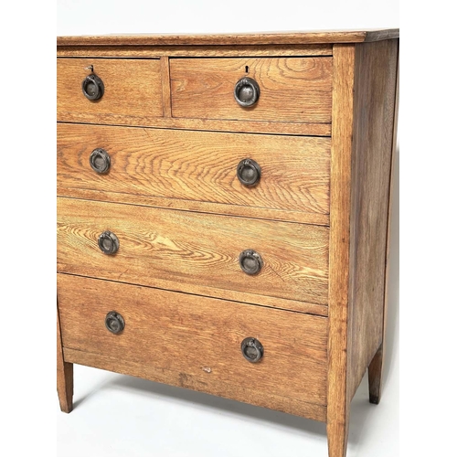 121 - CHEST, early 20th century, Arts and Crafts style solid oak with five drawers, 91cm W x 48cm D x 107c... 