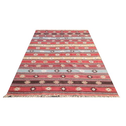 92 - VINTAGE INDIAN KILIM, 273cm x 192cm.