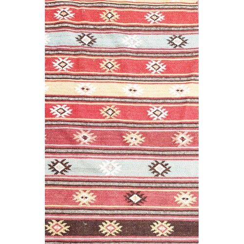 92 - VINTAGE INDIAN KILIM, 273cm x 192cm.