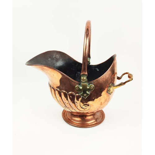 26A - LARGE VICTORIAN COPPER HELMET COAL SCUTTLE, mid-19th  century, by William Soutter & Sons of Birmingh... 