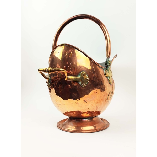 26A - LARGE VICTORIAN COPPER HELMET COAL SCUTTLE, mid-19th  century, by William Soutter & Sons of Birmingh... 