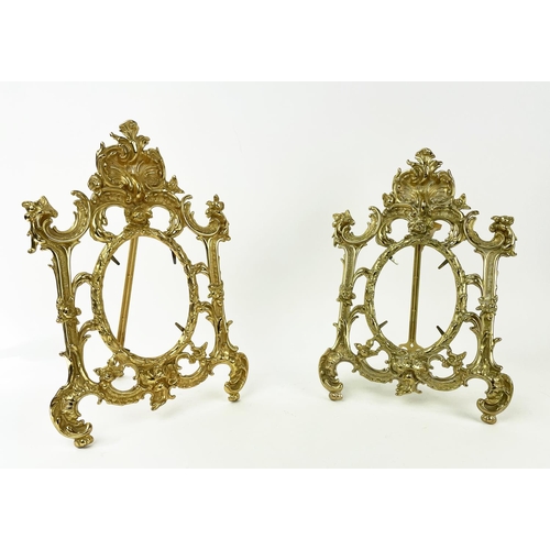 29 - PICTURE FRAMES, a pair, Rococo style, gilt metal, 35cm H x 23cm W. (2)