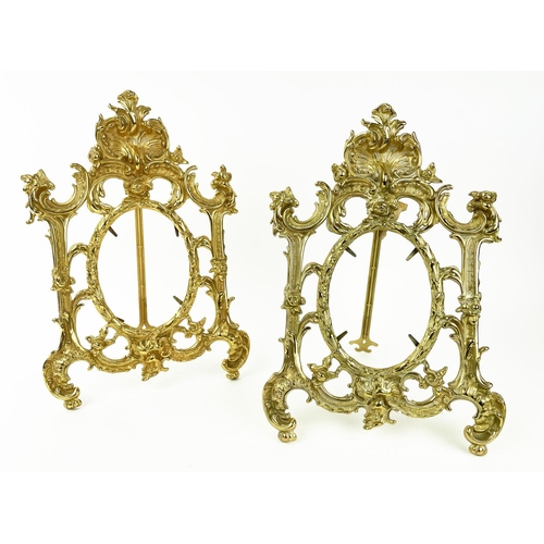 29 - PICTURE FRAMES, a pair, Rococo style, gilt metal, 35cm H x 23cm W. (2)