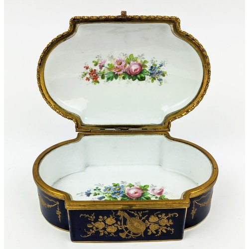 1 - SERVES PORCELAIN JEWELLERY BOX, hand painted with scene of lovers along with a Serves egg also hand ... 