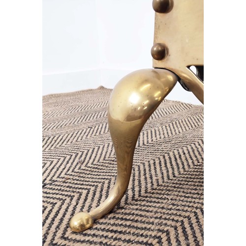 25 - BRASS FOOTMAN, 48cm W x 43cm D x 33cm H.