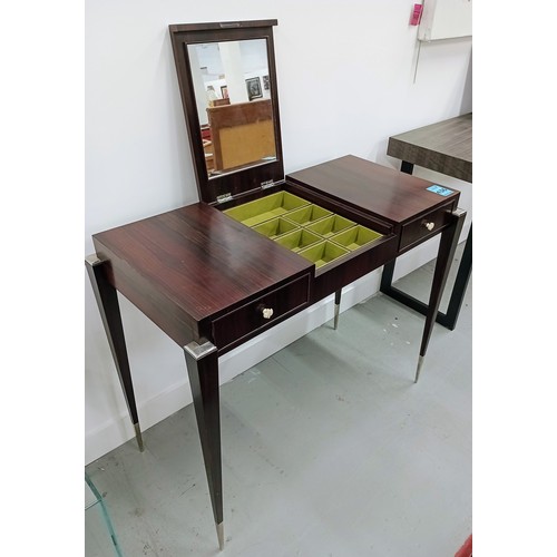 436 - DRESSING TABLE, 84.5cm high, 103cm wide, 51cm deep, with lift up centra mirror revealing storage wit... 