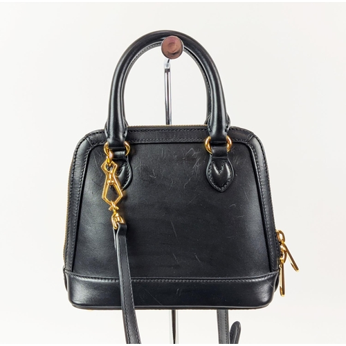 23 - GUCCI 1955 HORSEBIT MINI TOP HANDLE BAG, black leather with gold tone hardware, fabric lining, all a... 