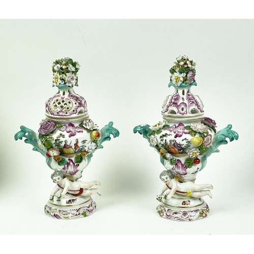 10 - QUANTITY OF VARIOUS 18TH/19TH CENTURY PORCELAIN, including Meissen potpourri pierced lidded vases, a... 