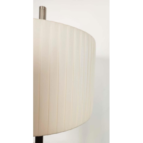 426 - BOVER DANONA TABLE LAMPS, a set of three, with pleated shades and leather detail to stem, each 27cm ... 