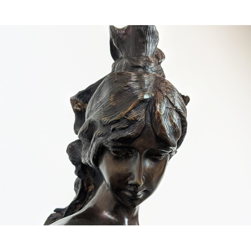 5 - BRONZE LADY, signed E. Rossi, 116cm H.