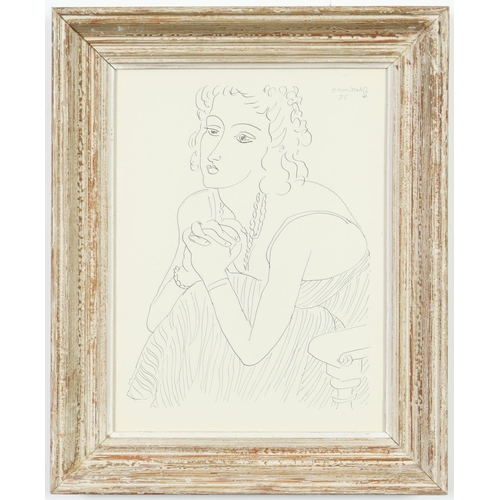 54 - HENRI MATISSE, seated young woman, P5, rare collotype, signed in the plate 1943, printed by Martin F... 