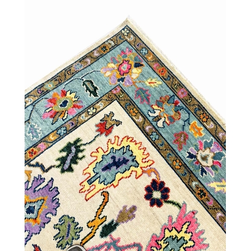 61 - FINE CONTEMPORARY OUSHAK RUG, 210cm x 152cm.