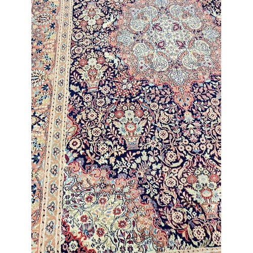 63 - VINTAGE SILK LAHORE CARPET, 270cm x 180cm.