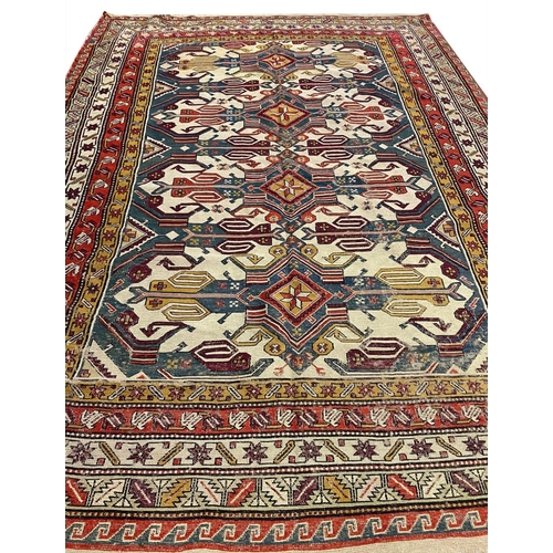 67 - ANTIQUE CAUCASIAN SOUMAK CARPET, 260cm x 195cm.