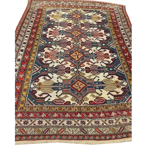 67 - ANTIQUE CAUCASIAN SOUMAK CARPET, 260cm x 195cm.