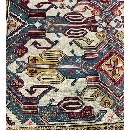 67 - ANTIQUE CAUCASIAN SOUMAK CARPET, 260cm x 195cm.