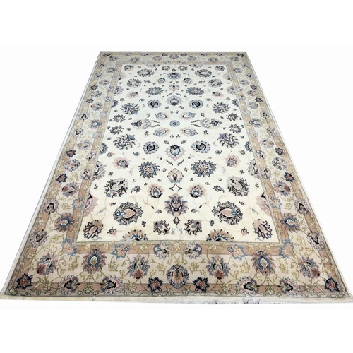 70 - FINE PART SILK PERSIAN CARPET, 310cm x 193cm.