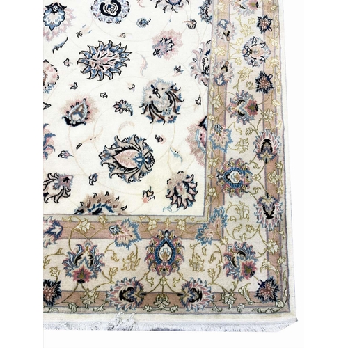 70 - FINE PART SILK PERSIAN CARPET, 310cm x 193cm.