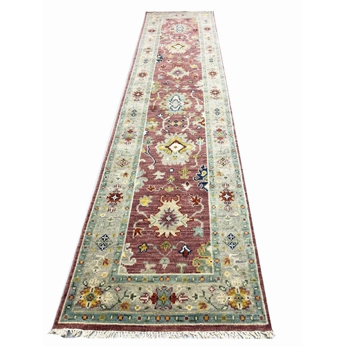 79 - FINE SULTANABAD DESIGN RUNNER, 234cm x 76cm.