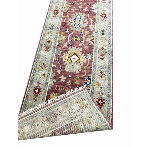 79 - FINE SULTANABAD DESIGN RUNNER, 234cm x 76cm.