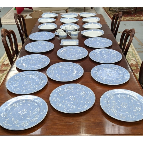 8 - PART DINNER SERVICE, 'Daphne' Yves Deshouliers porcelain comprising twelve plates, and ten shallow e... 