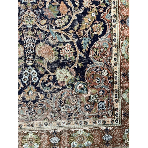 82 - KASHMIR SILK RUG, 225cm x 135cm.