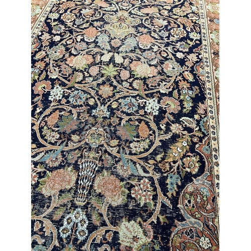 82 - KASHMIR SILK RUG, 225cm x 135cm.