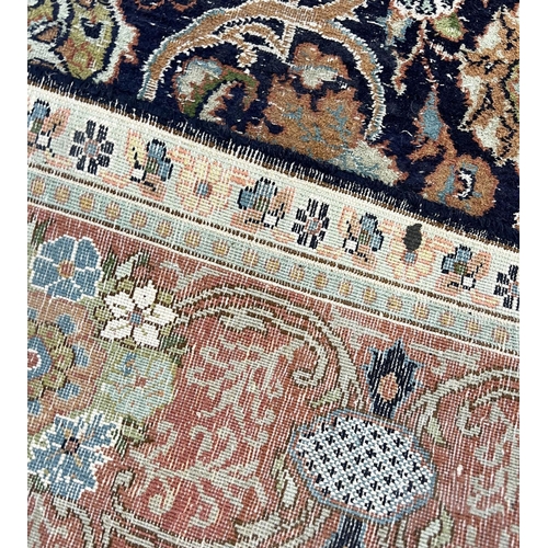 82 - KASHMIR SILK RUG, 225cm x 135cm.