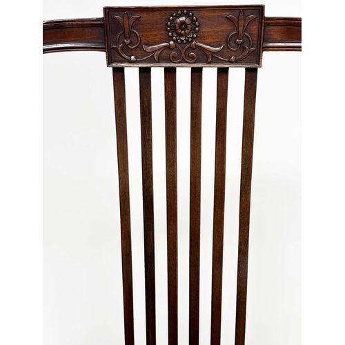 90 - ARMCHAIRS, a pair, early 20th century mahogany Secessionist style with strutted splats and Gustav Kl... 