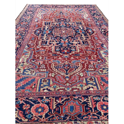 145 - ANTIQUE PERSIAN SERAPI CARPET, 346cm x 245cm.