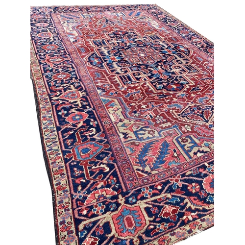 145 - ANTIQUE PERSIAN SERAPI CARPET, 346cm x 245cm.