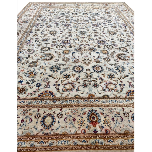 147 - ANTIQUE KASHAN DABIR CARPET, 390cm x 300cm.