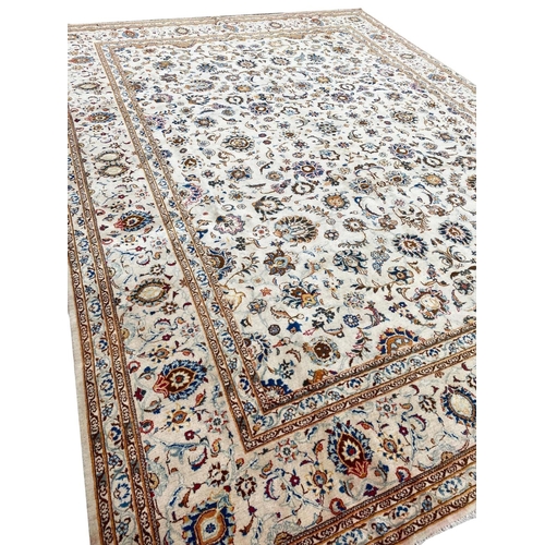 147 - ANTIQUE KASHAN DABIR CARPET, 390cm x 300cm.