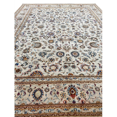 147 - ANTIQUE KASHAN DABIR CARPET, 390cm x 300cm.