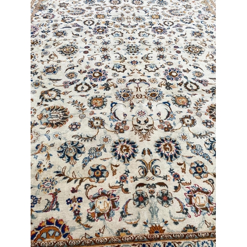 147 - ANTIQUE KASHAN DABIR CARPET, 390cm x 300cm.