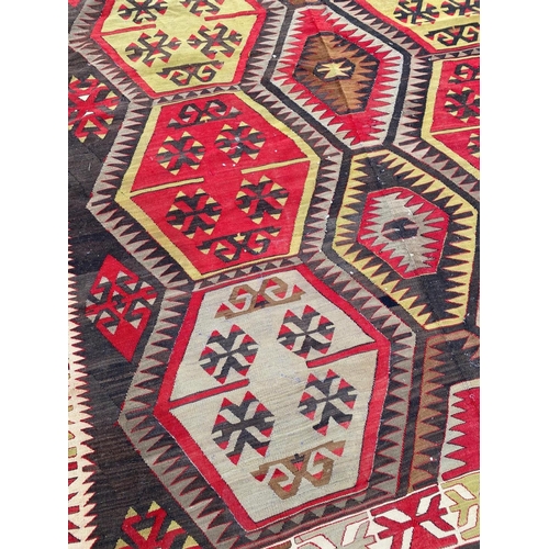 154 - ANTIQUE TURKISH ANATOLIAN KILIM, 460cm x 175cm.