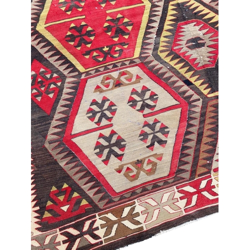 154 - ANTIQUE TURKISH ANATOLIAN KILIM, 460cm x 175cm.