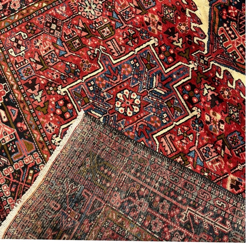 155 - ANTIQUE PERSIAN KARAJA KELLEH CARPET, 442cm x 155cm.