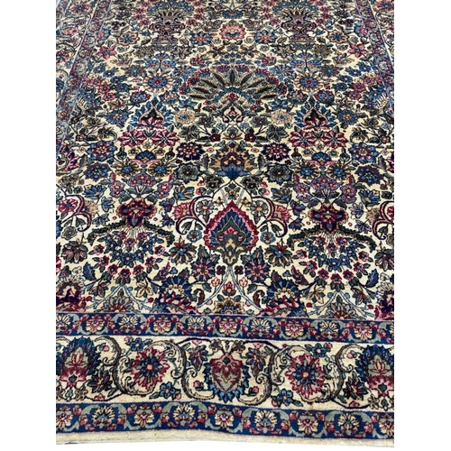 156 - ANTIQUE PERSIAN KERMN LAVAR CARPET, 303cm x 213cm.