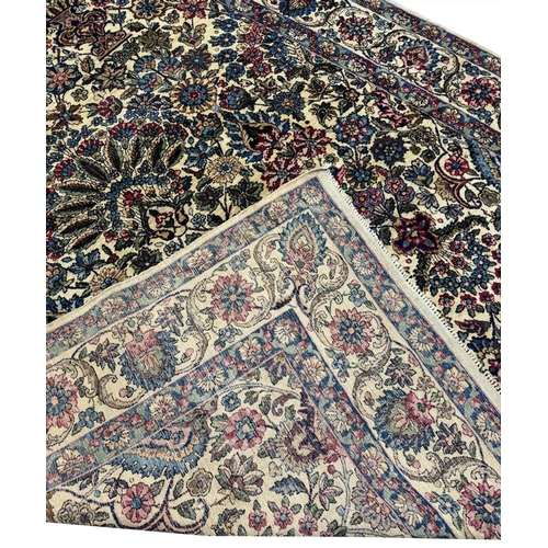 156 - ANTIQUE PERSIAN KERMN LAVAR CARPET, 303cm x 213cm.