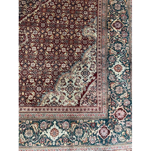 165 - PERSIAN SILK RUG, 195cm x 147cm, hand knotted.